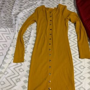Mustard bodycon dress